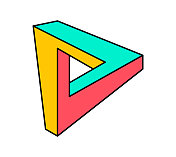 不可能的几何光学错觉三角形形状可编辑笔画