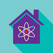 House Atom Icon Flat