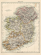 1878年爱尔兰地图
