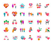 爱的图标平面渐变集