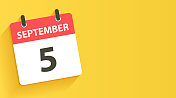 9月5日-每日日历图标在平面设计风格