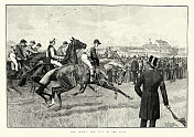 埃普森德比开始，旗帜落下，赛马骑师，维多利亚体育史，19世纪90年代