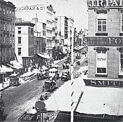 1866年，纽约，百老汇，运河街拐角向北