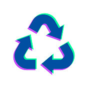 “回收利用”。图标与两种颜色叠加在白色背景上