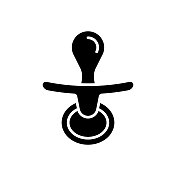 婴儿奶嘴扁平图标