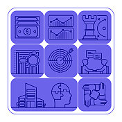 业务发展横幅线图标集设计 业务发展横幅线图标集设计