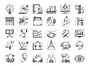 启动和开发手绘矢量涂鸦线图标集 启动和开发手绘矢量涂鸦线图标集