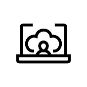 云计算线图标,设计,像素完美,可编辑笔触。标志、标志、符号。云技术,云服务。 云计算线图标,设计,像素完美,可编辑笔触。标志、标志、符号。云技术,云服务。