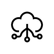 云网络线图标,设计,像素完美,可编辑笔触。标志、标志、符号。云计算,云技术,云服务。 云网络线图标,设计,像素完美,可编辑笔触。标志、标志、符号。云计算,云技术,云服务。
