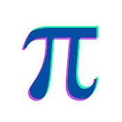 π。图标与两种颜色叠加在白色背景上