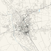 拉斯克鲁塞斯，新墨西哥州，美国矢量地图
