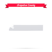 科罗拉多州阿拉帕霍县。白底红旗地图
