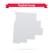 俄亥俄州费尔菲尔德县。白底红旗地图