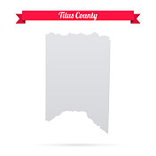 得克萨斯州提图斯县。白底红旗地图