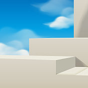 3d背景产品最小的讲台场景与几何平台。