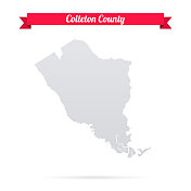 南卡罗来纳州的科尔顿县。白底红旗地图