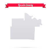 林肯县，阿肯色州。白底红旗地图