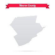 门罗县，宾夕法尼亚州。白底红旗地图