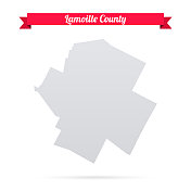 拉莫维尔县，佛蒙特州。白底红旗地图