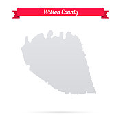 威尔逊县，田纳西州。白底红旗地图