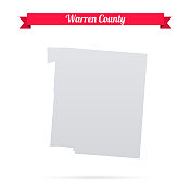 沃伦县，俄亥俄州。白底红旗地图