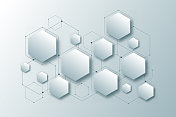 抽象六边形壁纸，白色背景