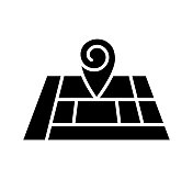 城市地图黑色填充矢量图标 城市地图黑色填充矢量图标