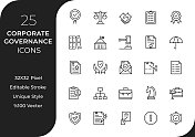 公司治理线图标集 公司治理线图标集