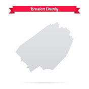 布拉克斯顿县，西弗吉尼亚州。白底红旗地图