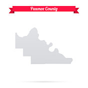 俄克拉荷马州波尼县。白底红旗地图