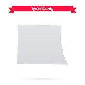 路易斯县，密苏里州。白底红旗地图