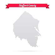 弗吉尼亚州斯塔福德县。白底红旗地图