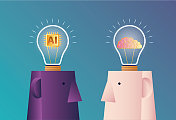 人工智能灯泡和大脑灯泡对话
