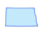 北达科他州软蓝色矢量地图插图