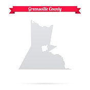 格林斯维尔县，弗吉尼亚州。白底红旗地图