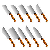 厨刀图标套装 厨刀图标套装