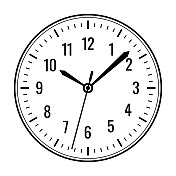 时钟的脸。时钟拨。带箭头的空机械表表盘-分钟和小时标记。阿拉伯和罗马数字。向量