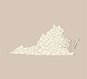 维吉尼亚州地图