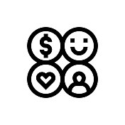 员工福利线图标,设计,像素完美,可编辑笔画。标志、标志、符号。 员工福利线图标,设计,像素完美,可编辑笔画。标志、标志、符号。