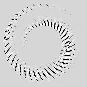 黑色和白色的圆点在漩涡图案，在灰色