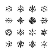 雪花图标-单线系列 雪花图标-单线系列