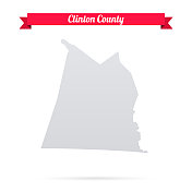 肯塔基州克林顿县。白底红旗地图