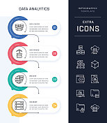 时间线信息图模板和数据分析图标集