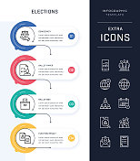 时间线信息图表模板和选举图标集 时间线信息图表模板和选举图标集