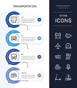 时间线信息图模板和交通图标集 时间线信息图模板和交通图标集