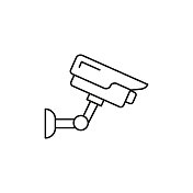 安全数码相机线路图标可编辑笔画 安全数码相机线路图标可编辑笔画