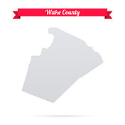 北卡罗来纳州威克县。白底红旗地图
