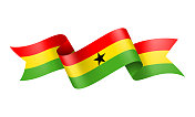 加纳国旗丝带-矢量股票插图 加纳国旗丝带-矢量股票插图