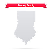 布拉德利县，阿肯色州。白底红旗地图