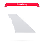 加州因约县。白底红旗地图